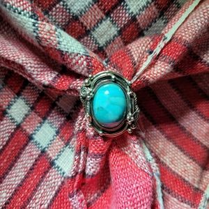 Southwest style turquoise & silver ring